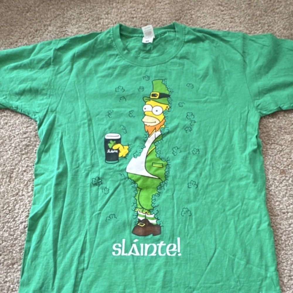 Fruit of the Loom The Simpsons Homer St. Patrick’s Day Men's T-Shirt M